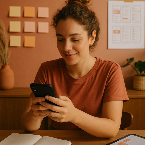 Threads Live-Chat-Oberfläche auf einem Smartphone für Social-Media-Marketer