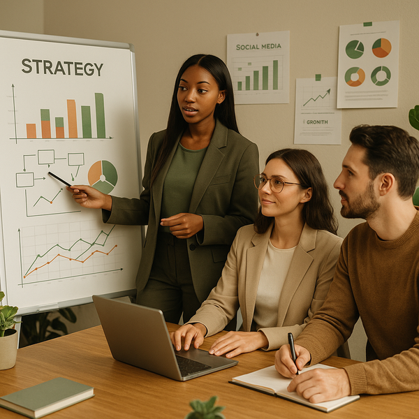 A diverse group of millennials engaging with mobile devices on social media