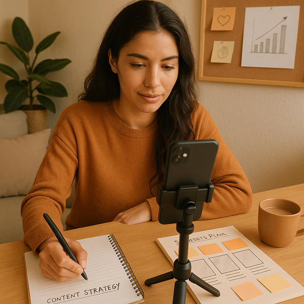 Creator analysiert 2026 auf Laptop und Smartphone Instagram-Monetarisierungsstrategien