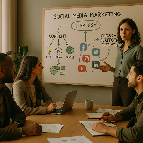 Gavel und Social-Media-Symbole für rechtliche Schritte und Redepolitik