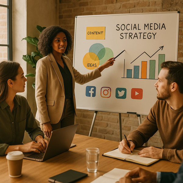 Persona planificando pilares de contenido para una estrategia de marketing en redes sociales