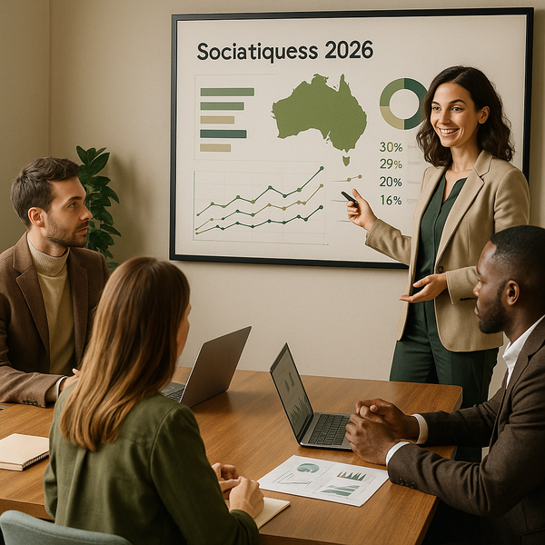 Tableau de bord des statistiques des réseaux sociaux en Australie et concept de stratégie marketing pour 2026