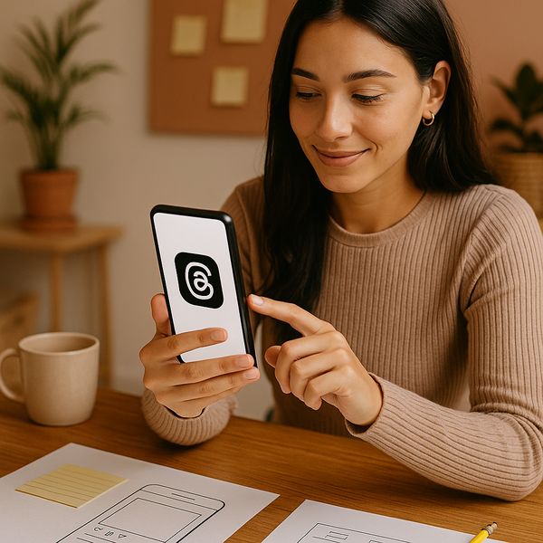 Interface de l’application Threads montrant une fonctionnalité de Live Chat avec des métriques d’engagement créateur