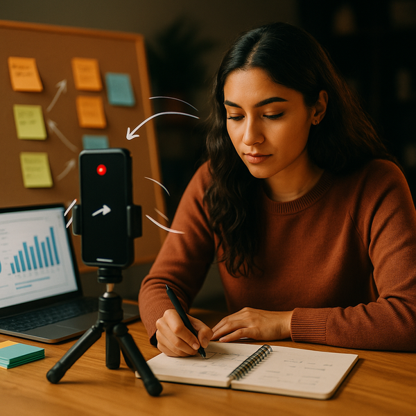 Creator analysiert 2026 TikTok-News und Wachstumsmetriken auf einem Laptop