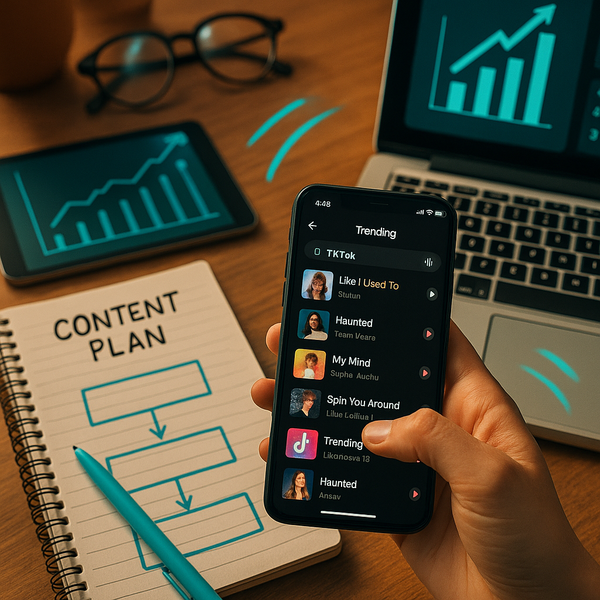 Australian TikTok trend chart and music waveforms representing trending songs of the week