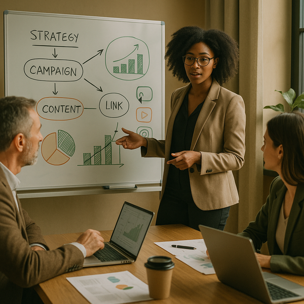 Illustration of X link posts and social media marketing analytics on a dashboard