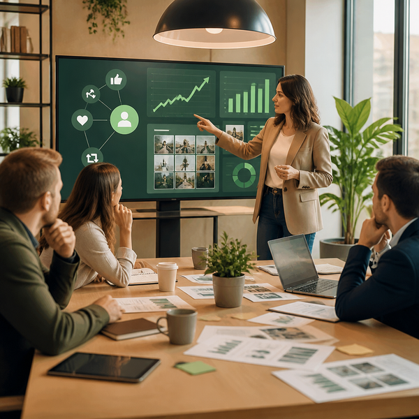 Marketeer optimaliseert LinkedIn-berichten op een laptop passend bij het nieuwe feed-algoritme