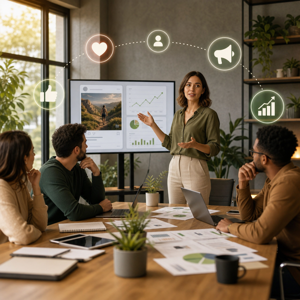 Dashboard met vergelijking tussen een boosted post en een advertentiecampagne voor social media marketing