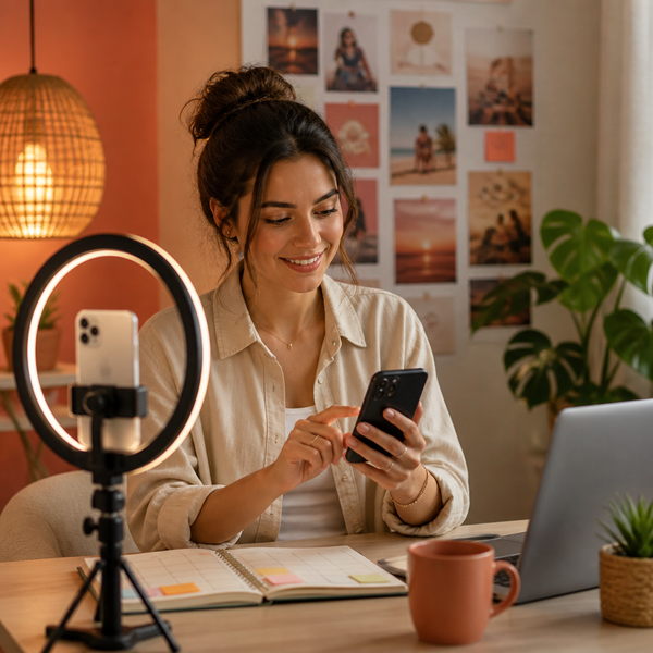 Persona programando Reels de Instagram en un portátil con el panel de Metricool visible