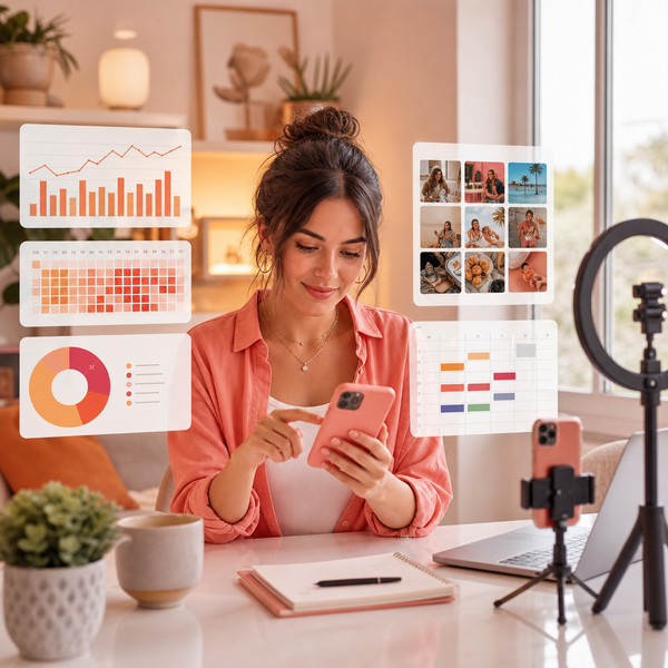 Panel de analíticas de Instagram con mejores horas de publicación y tendencias de engagement para 2026