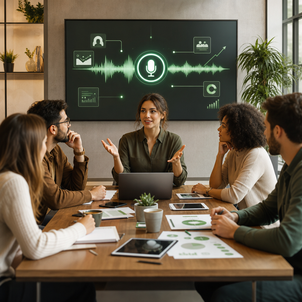 OpenAI Voice-Intelligence-Funktionen auf einem Dashboard mit Elementen für Social-Media-Planung