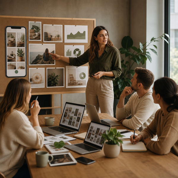 Pinterest-Marketing-Dashboard und Content-Pins für eine kleine Unternehmensstrategie im Jahr 2026