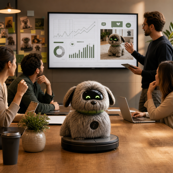 A furry robot companion concept inspired by the Roomba creator's new launch