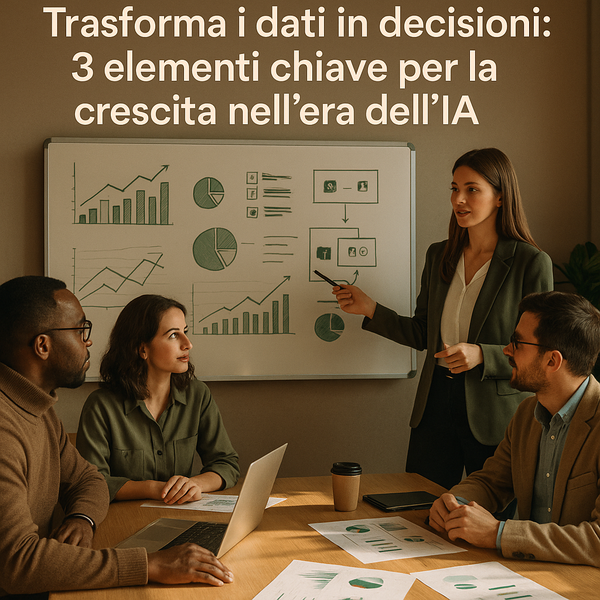 Rappresentazione visiva astratta di decisioni guidate dall’IA per la crescita