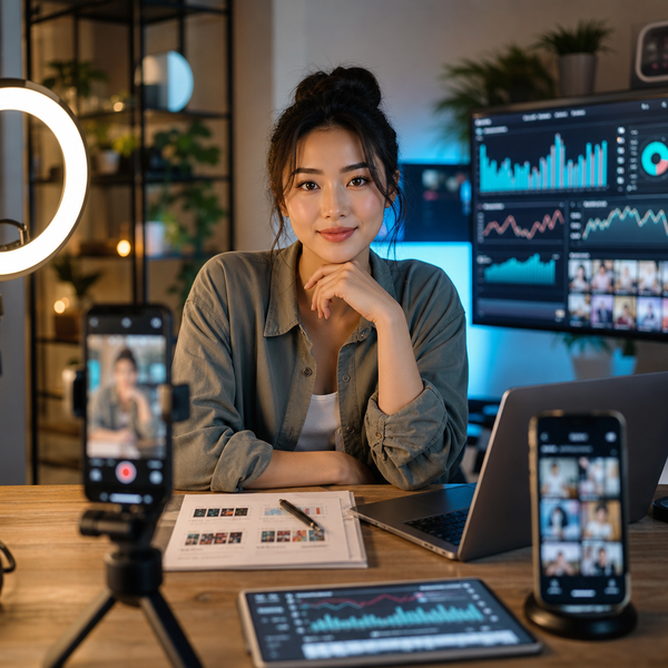 Creatorin prüft TikTok-Trending-Songs und plant eine Content-Strategie für Mai 2026