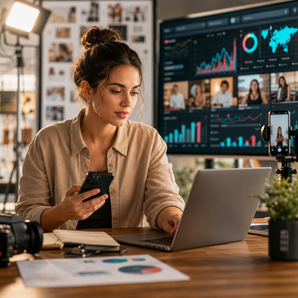 Advertiser reviewing TikTok campaign performance and growth strategy insights on a dashboard