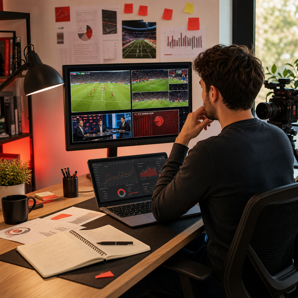 Interface do YouTube TV mostrando opções personalizáveis de multiview em uma televisão