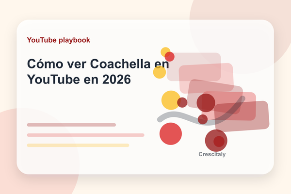 Escenario de Coachella con una pantalla móvil reproduciendo YouTube en directo