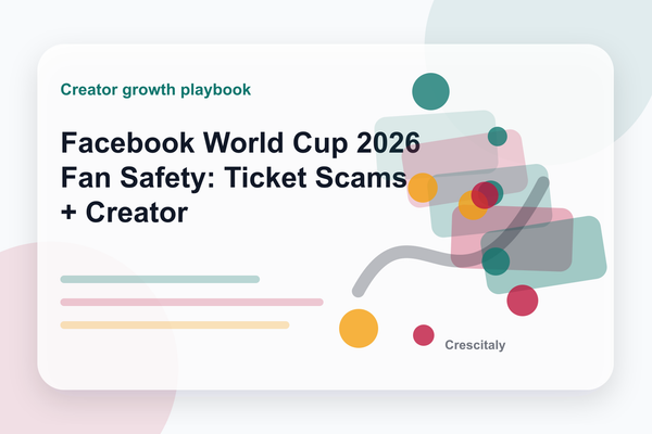 Creators reviewing Facebook World Cup 2026 ticket scam and fan safety signals on a moderation dashboard
