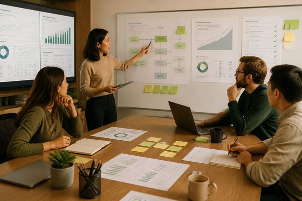 google updates reporting guidance transition AI search briefing workspace with query map, ads dashboard, and source checklist