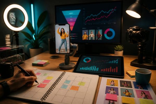 como tiktok recomienda videos junio audience reach dashboard with post calendar and distribution planning board