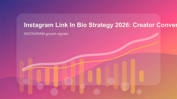 Instagram Link In Bio Strategy 2026: Creator Conversion Growth P cover showing instagram growth signals, content workflow, and performance checks