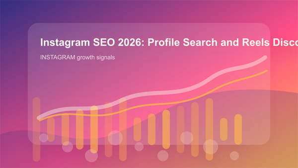 Instagram SEO 2026: Profile Search and Reels Discovery Growth Pl cover showing instagram growth signals, content workflow, and performance checks