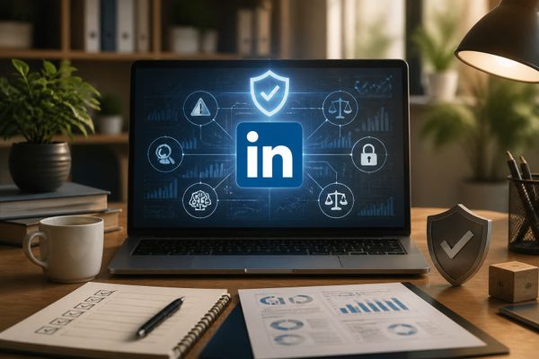 dlaczego linkedin jest najczesciej cytowanym AI search briefing workspace with query map, ads dashboard, and source checklist
