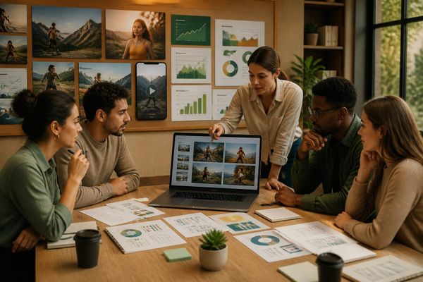 guia para anuncios multimedia optimiza creator workspace with metrics dashboard, planning checklist, and campaign board