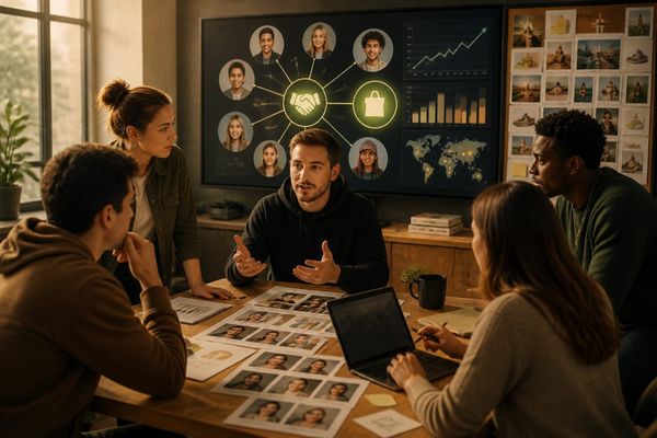 mrbeast recluta equipo para matchmaking creator workspace with metrics dashboard, planning checklist, and campaign board