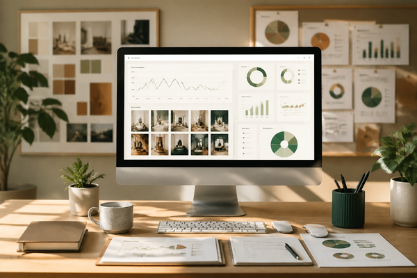 Dashboard Pinterest Analytics pokazujący metryki zaangażowania i zasięgu