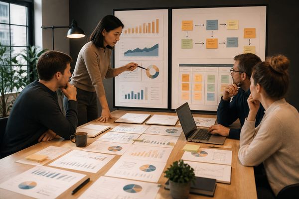 Team optimizing martech workflow for AI-source growth and search visibility