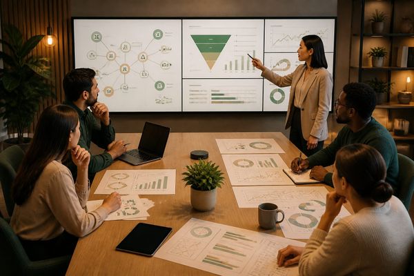 prioritize outcomes over more pilots AI search briefing workspace with query map, ads dashboard, and source checklist
