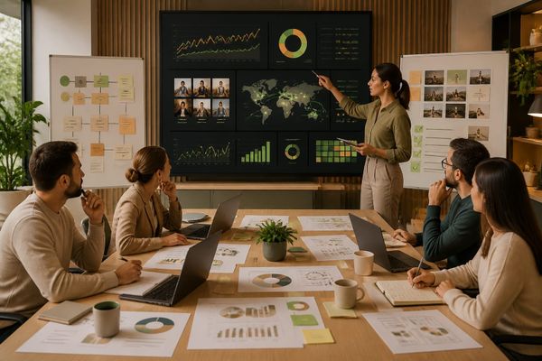strategia marketingu mediach ecznosciowych skills AI search briefing workspace with query map, ads dashboard, and source checklist