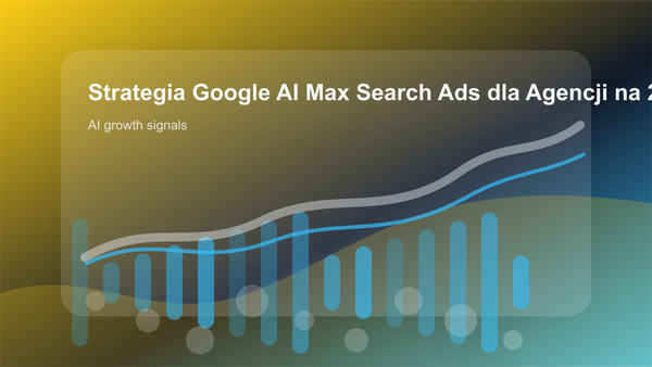 Strategia Google AI Max Search Ads dla Agencji na 2026 cover showing ai growth signals, content workflow, and performance checks