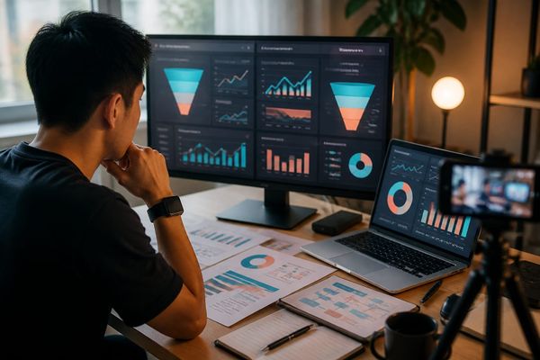 strategia wzrostu tiktoku narzedzia workflow short-form creator studio with posting calendar and engagement metrics board