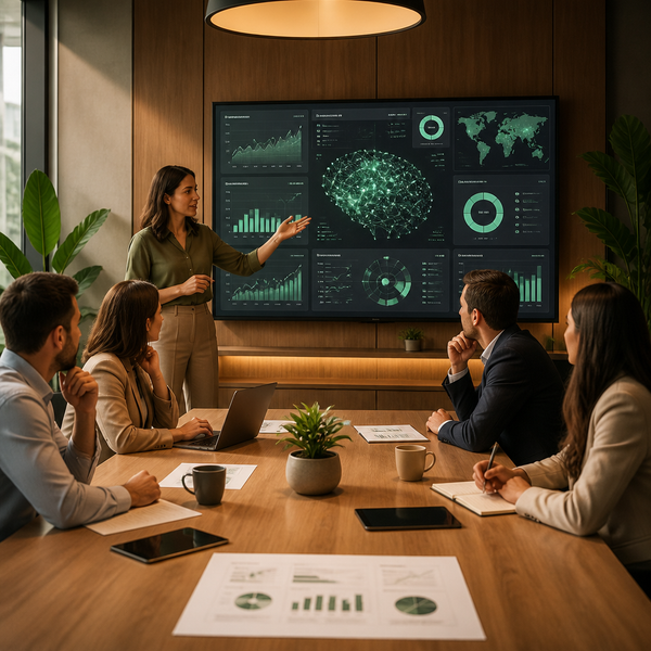Dashboard displaying AI-driven social media analytics metrics