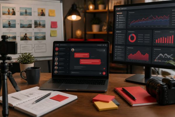 time slide youtube officially back video planning desk with performance dashboard and creator workflow board