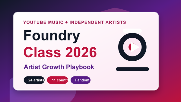 YouTube Music Foundry Class 2026 artist growth playbook cover