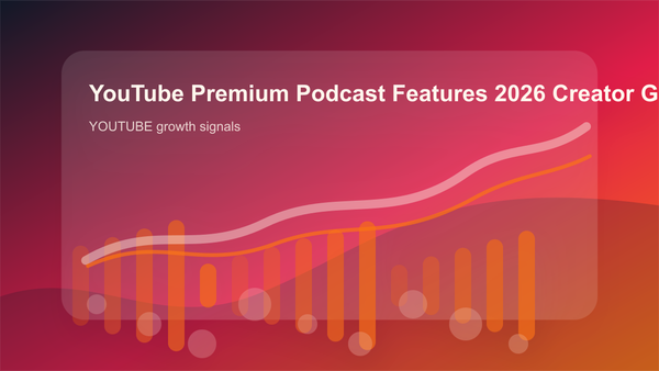 YouTube Premium Podcast Features 2026 Creator Growth Playbook cover showing youtube growth signals, content workflow, and performance checks