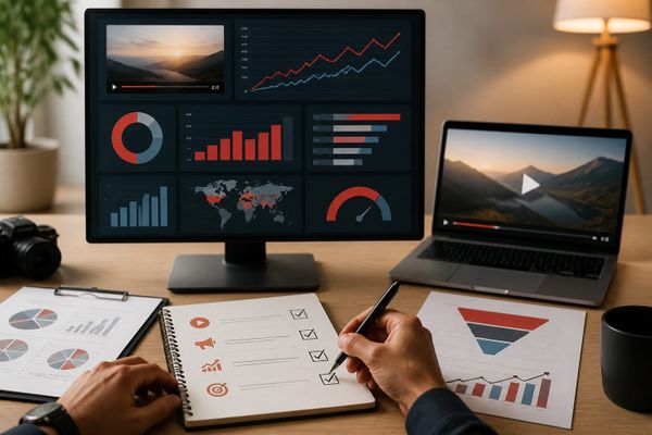 YouTube analytics dashboard illustrating reach and brand lift metrics
