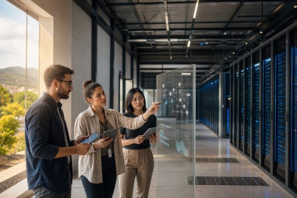 abre gigafactorias checklist para startups AI search briefing workspace with query map, ads dashboard, and source checklist