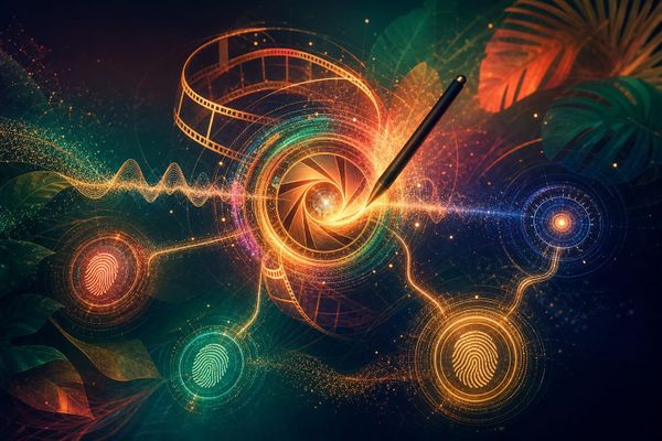 Hak cipta AI Indonesia creator evidence workflow with seven proof folders, video assets, license records and approval gate