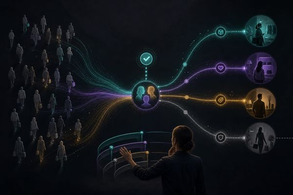 Anonim ziyaretçinin izinli birinci taraf sinyalleriyle kontrollü kişiselleştirilmiş yolculuğa dönüşmesi