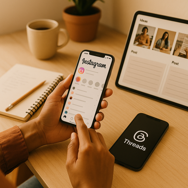 Threads app logo with Instagram logo integration, signaling a return to Türkiye with new features for social media growth.