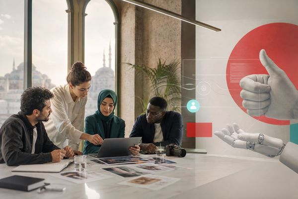 turkiye agustos dijital reklam kurallar AI search briefing workspace with query map, ads dashboard, and source checklist