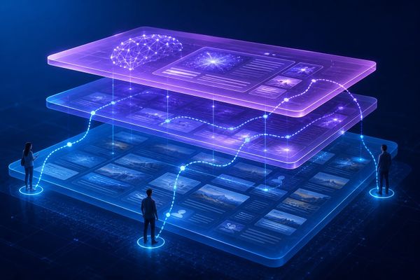 google measurement leak operator AI search briefing workspace with query map, ads dashboard, and source checklist