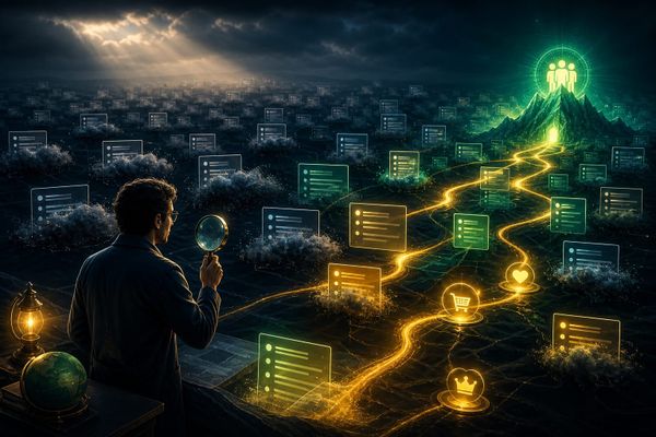 anahtar kelime testi operator workflow AI search briefing workspace with query map, ads dashboard, and source checklist