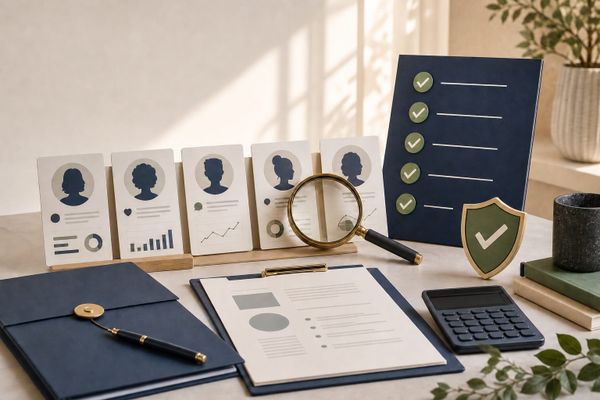 SocialPilot Micro-Influencer-Prüfung 2026 auf einem Marken-Dashboard mit Creator-Profilen, Kennzahlen und Checkliste