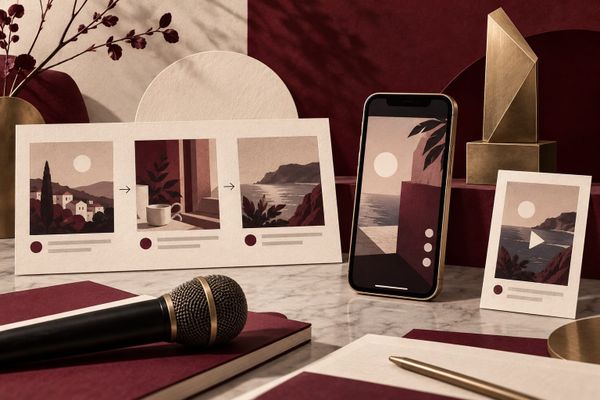 Grand Prix des Médias 2026 : illustration de trois cartes de série, smartphone vidéo, microphone et trophée symbolique